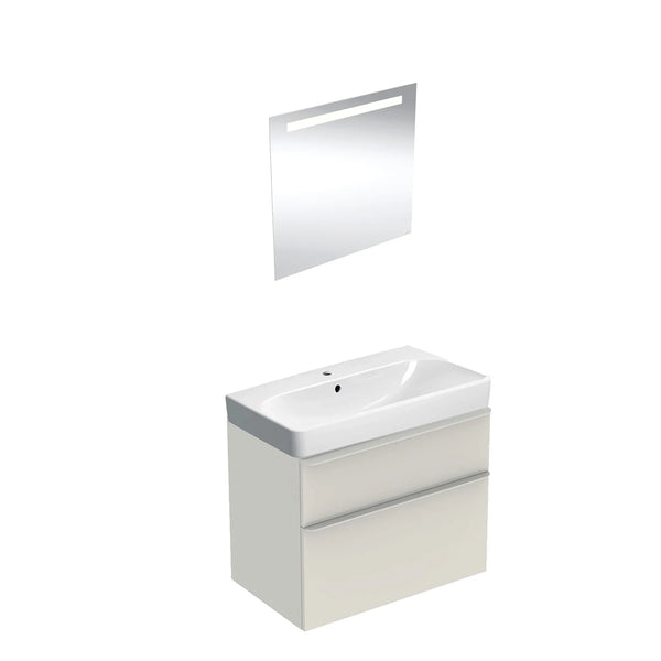 Geberit Smyle Banyo Dolabı Seti Çift Cekmeceli Kum Grisi 75 Cm