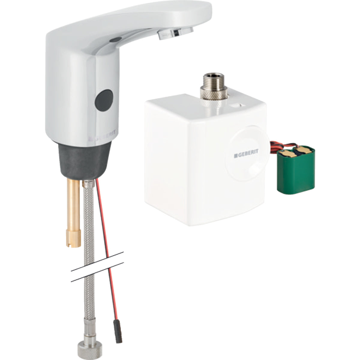 Geberit Type 185 Fotoselli Lavabo Bataryası, Tek Su Girişli, Pilli