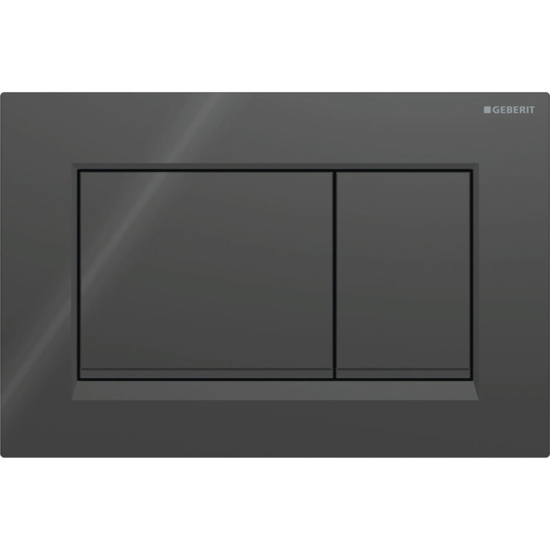 Geberit Sigma30 Kumanda Kapağı, Çift Basmalı, Mat Siyah/Siyah/Mat Siyah