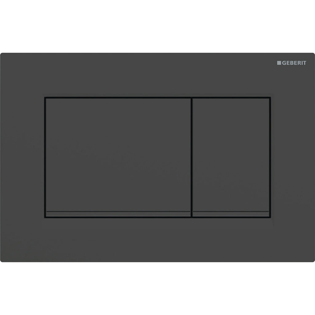 Geberit Sigma30 Kumanda Kapağı, Çift Basmalı, Mat Siyah/Siyah/Mat Siyah