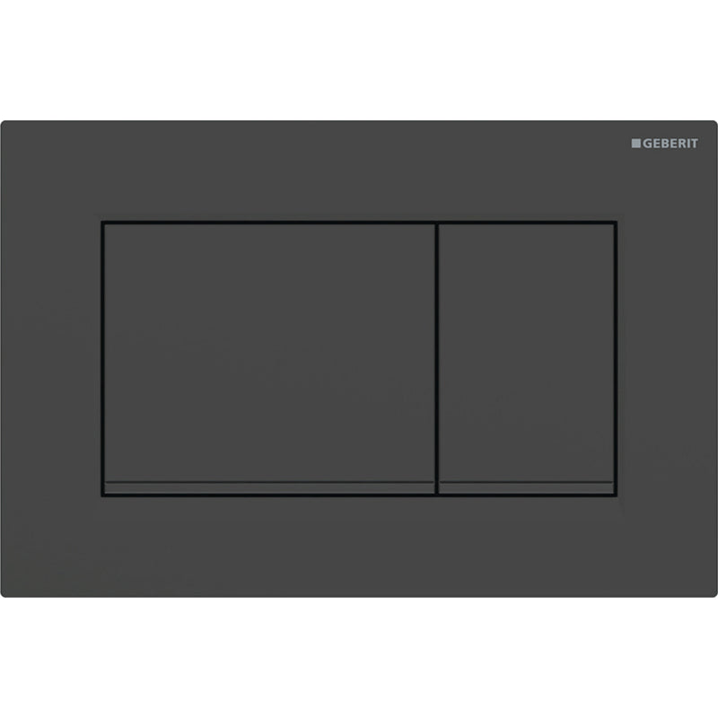 Geberit Sigma30 Kumanda Kapağı, Çift Basmalı, Mat Siyah/Siyah/Mat Siyah