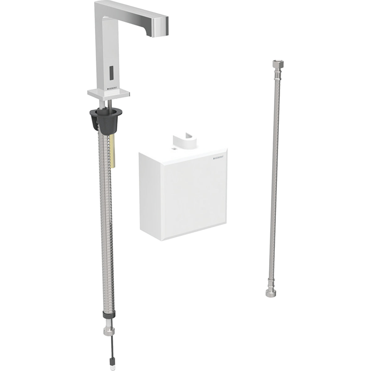 Geberit Brenta Fotoselli Lavabo Bataryası, Tek Su Girişli, Pilli (Duvar Üzerine Montajlı Kontrol Kutusu İle)