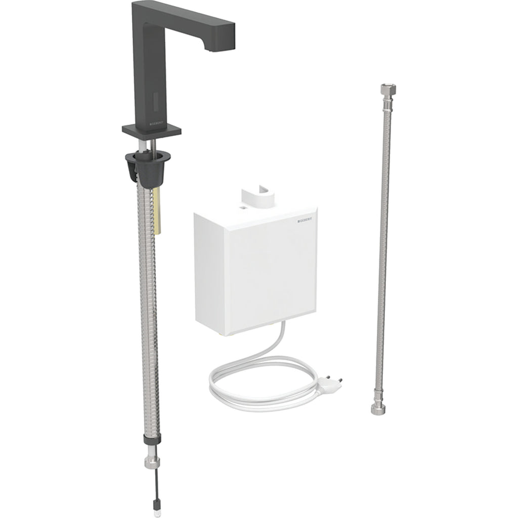 Geberit Piave Fotoselli Lavabo Bataryası, Tek Su Girişli Elektrikli Mat Siyah