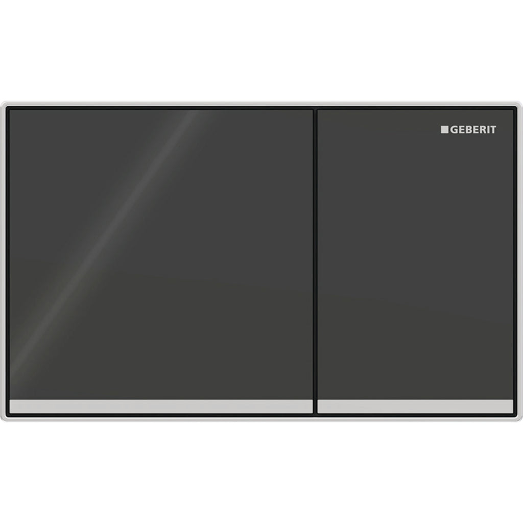 Geberit Sigma60 Kumanda Kapağı, Çift Basmalı, Siyah Cam