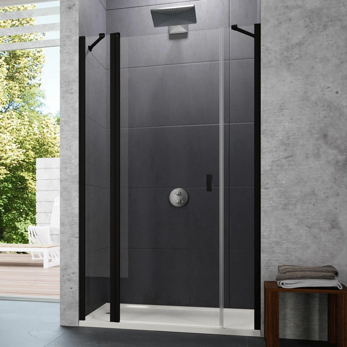 Hüppe Design Pure Sak C Solo T Ekstra Panelli - Siyah